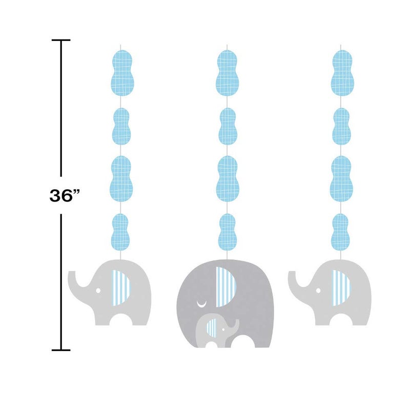 Creative Converting Little Peanut Boy Elephant Baby Shower Decorations Kit - Image 4